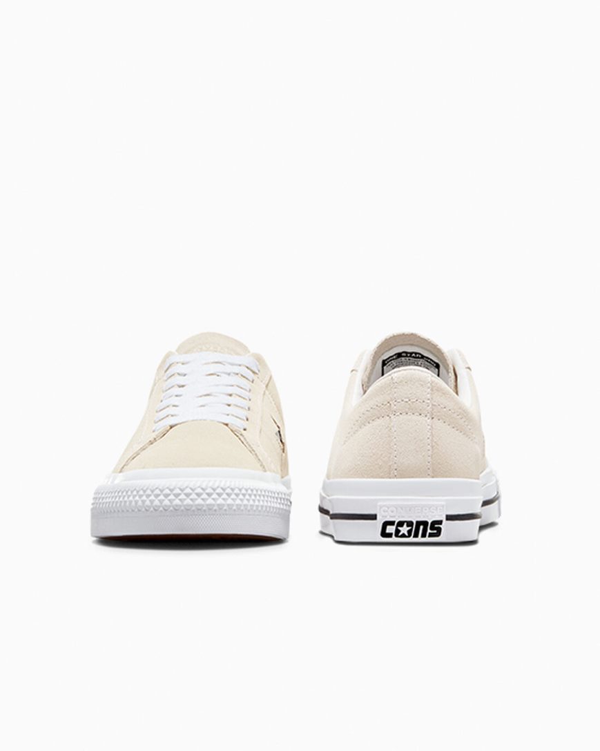 Dámské Skate Boty Converse CONS One Star Pro Semišové Béžový Bílé Černé | CZ TFYO45